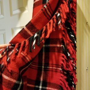 Throw Wool Blanket in Stewart Plaid with Plastic Carry Bag